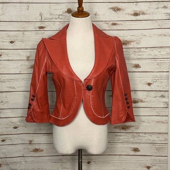 Wilson's Leather 100% leather notch collar jacket - Picture 1 of 6